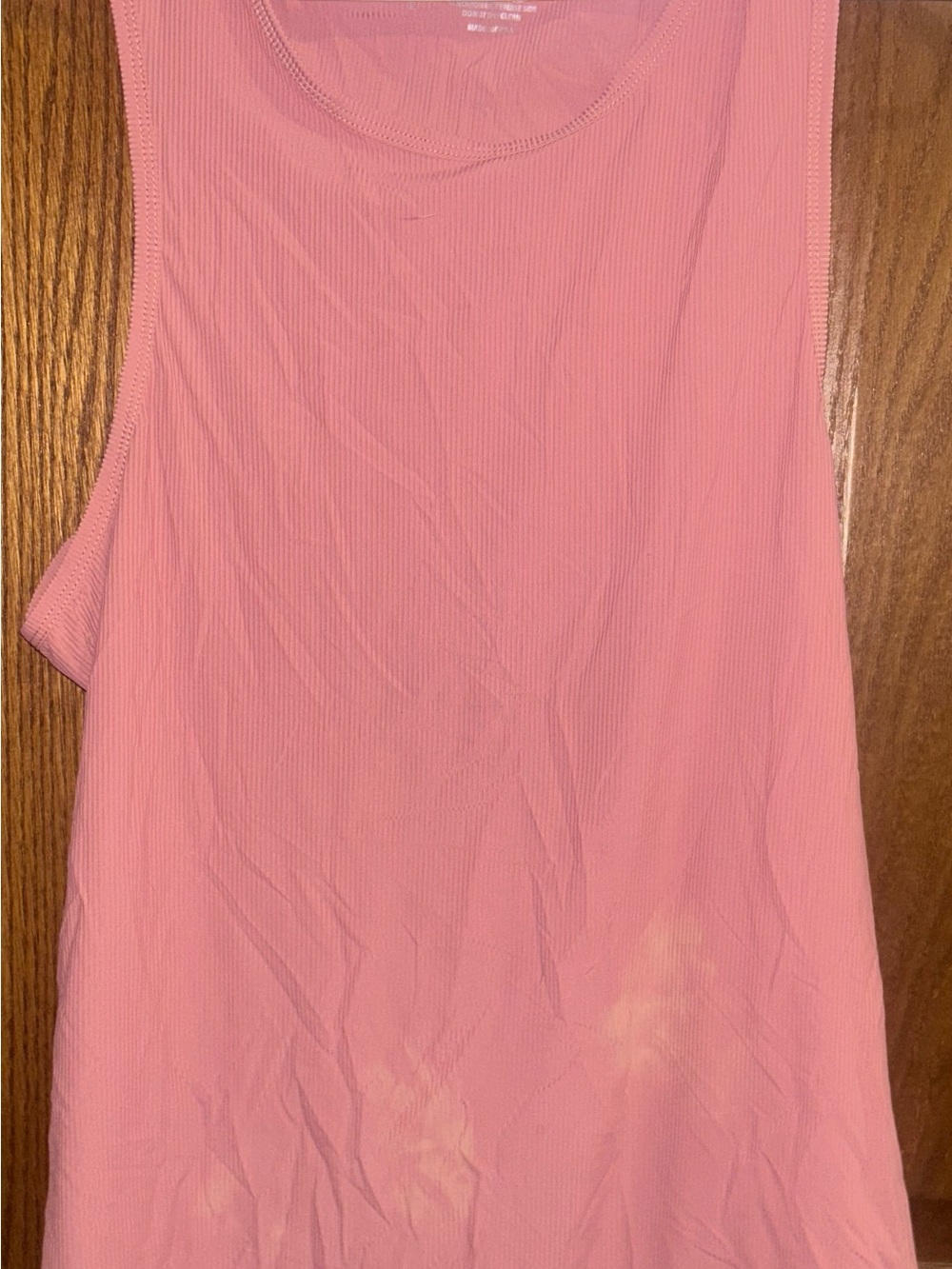 ZYIA Ribbed Sleeveless Tank Top - Soft Rose Pink